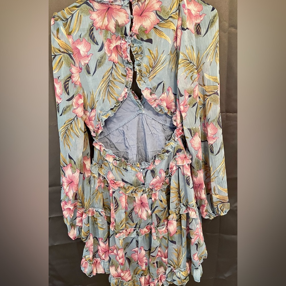 *NWOT* In A Ruffle Mini Dress - Blue - Picture 6 of 8